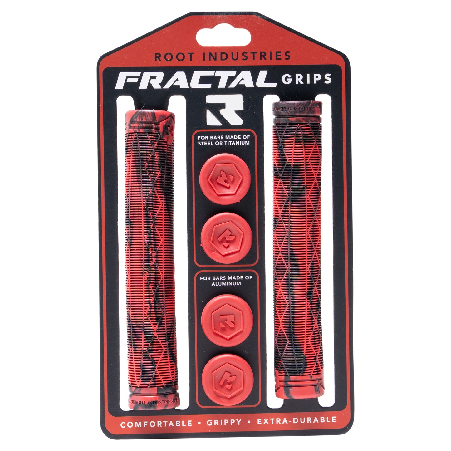 Root Industries FRACTAL Grips - Red/Black