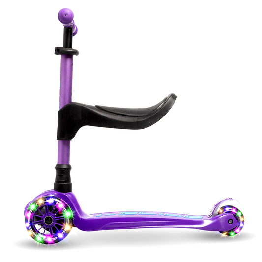 I-GLIDE 3 Wheel Kids Scooter Purple/Blue with Toddler Seat