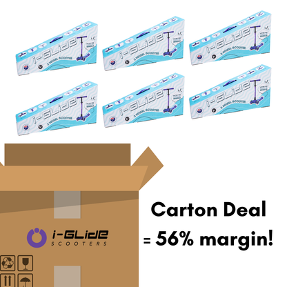 I-GLIDE 3-Wheel Kids Scooter CARTON OF 6 - Purple/Blue