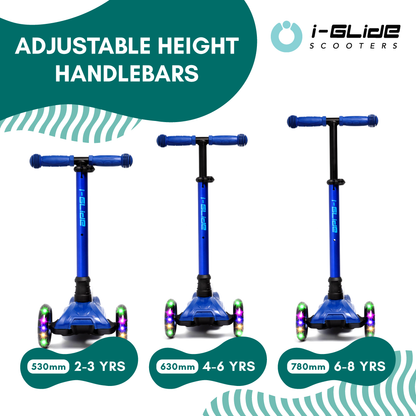 I-GLIDE 3-Wheel Kids Scooter CARTON OF 6 - Blue/Blue