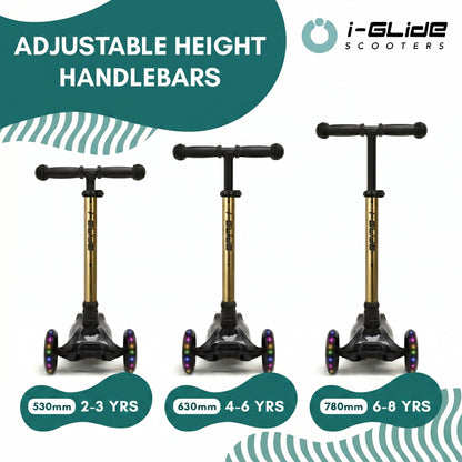 I-GLIDE 3-Wheel Kids Scooter - Limited Edition Black/GoldChrome