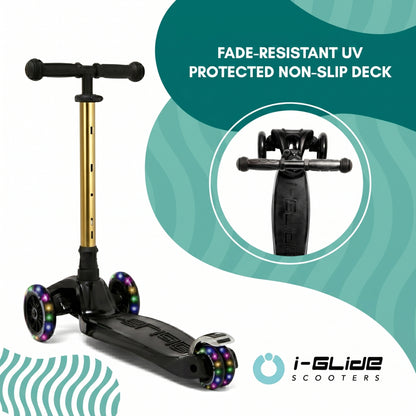 I-GLIDE 3-Wheel Kids Scooter - Limited Edition Black/GoldChrome