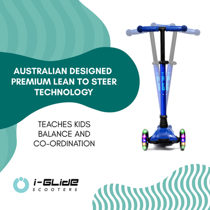 I-GLIDE 3-Wheel Kids Scooter CARTON OF 6 - Blue/Blue