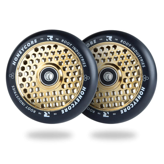 Root Industries HONEYCORE 110mm Wheels - Black/Gold Rush
