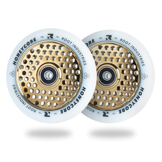 Root Industries HONEYCORE 110mm Wheels - White/Gold Rush